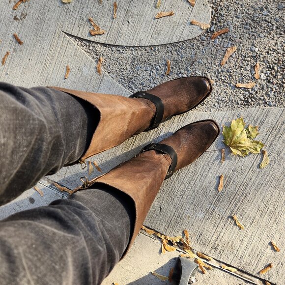 Y2K Golden Goose Distressed Leather Western Boots – Sz 10 US 🇮🇹 - Picture 15 of 16